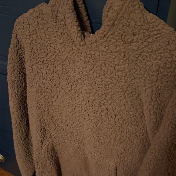 American Eagle Outfitters Brown Sherpa Hoodie - Picture 2 of 3